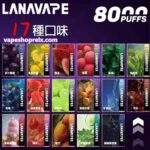 LANA拉娜｜LANA Zolt 8000口 拋棄式電子煙 (LANAVAPE) Mesh網狀霧化芯 Type-C快充（20款精選熱門口味現貨 / 15ml大容量 ）｜產品規格：圖片 2