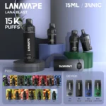 LANA拉娜｜LANA 15000口 旗艦款拋棄式電子煙 (LANA BLAST 15K) 15mL大容量 智慧雙顯螢幕 Advanced Mesh網芯 Type-C快充（15款特調口味現貨）｜產品規格