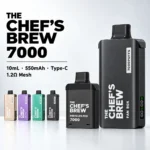 廚師佳釀 CHEF’ BREW 換彈式電子煙 7000口 7種口味 3ml防漏磁吸煙彈+400mAh Type-C恆壓主機｜廚師商品資訊